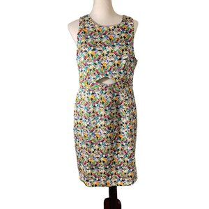Floral textured dress with peep hole size 12